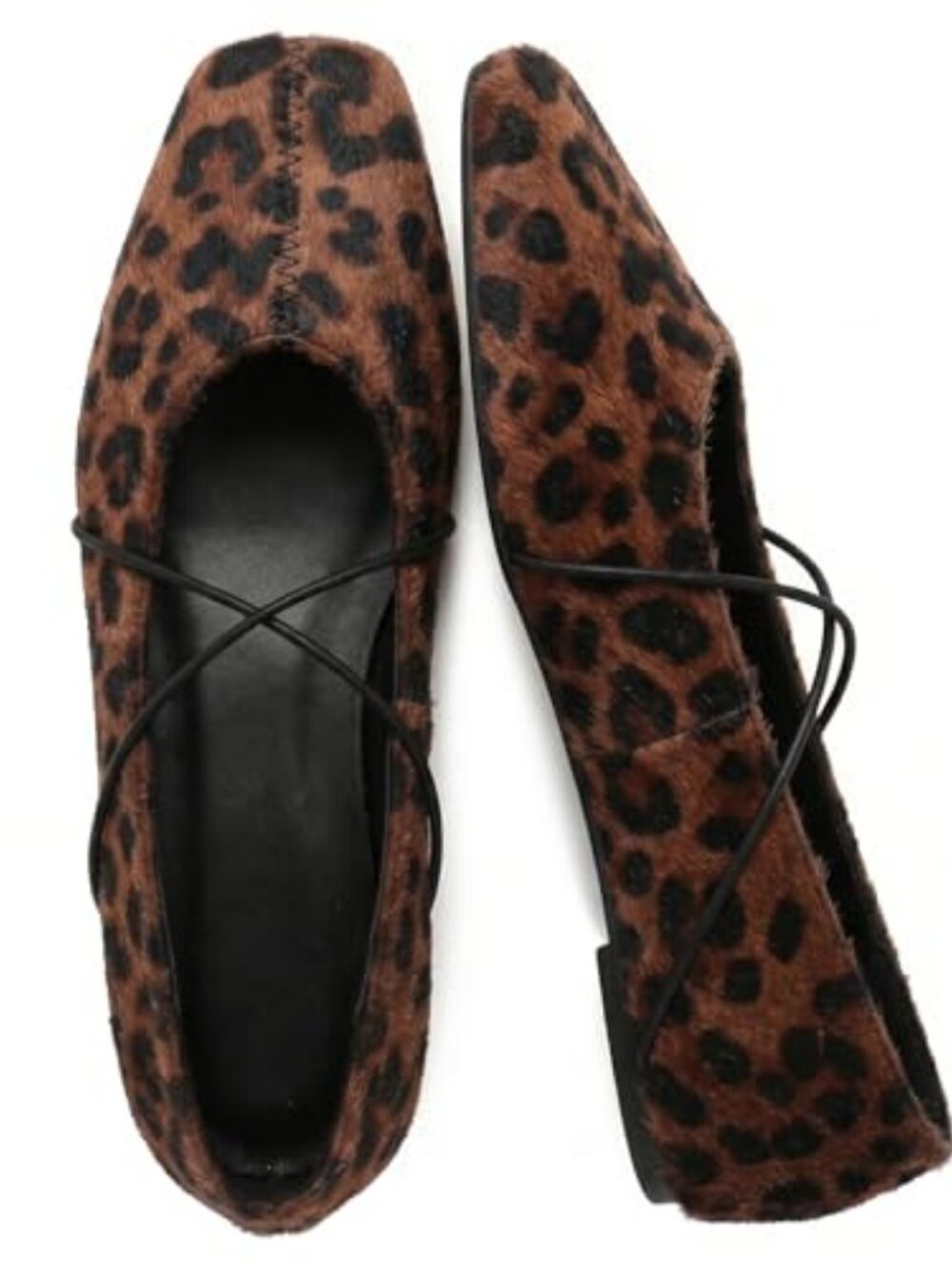 Women's Square Toe Ballet Flats Criss Cross Strap Slip On Mary Jane Shoes